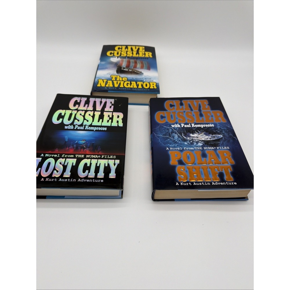 Clive Cussler NUMA Files 3 Book Lot Navigator Lost City Polar Shift Hardcover